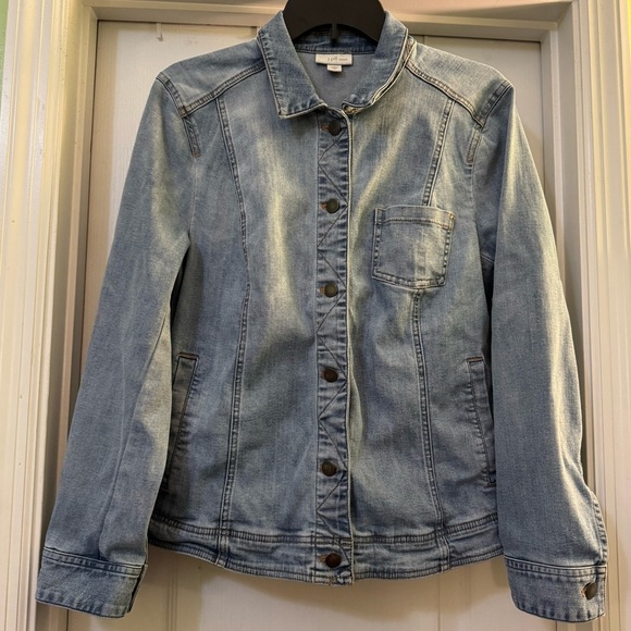J. Jill Denim Blue Jean Jacket Size Medium - Picture 1 of 7